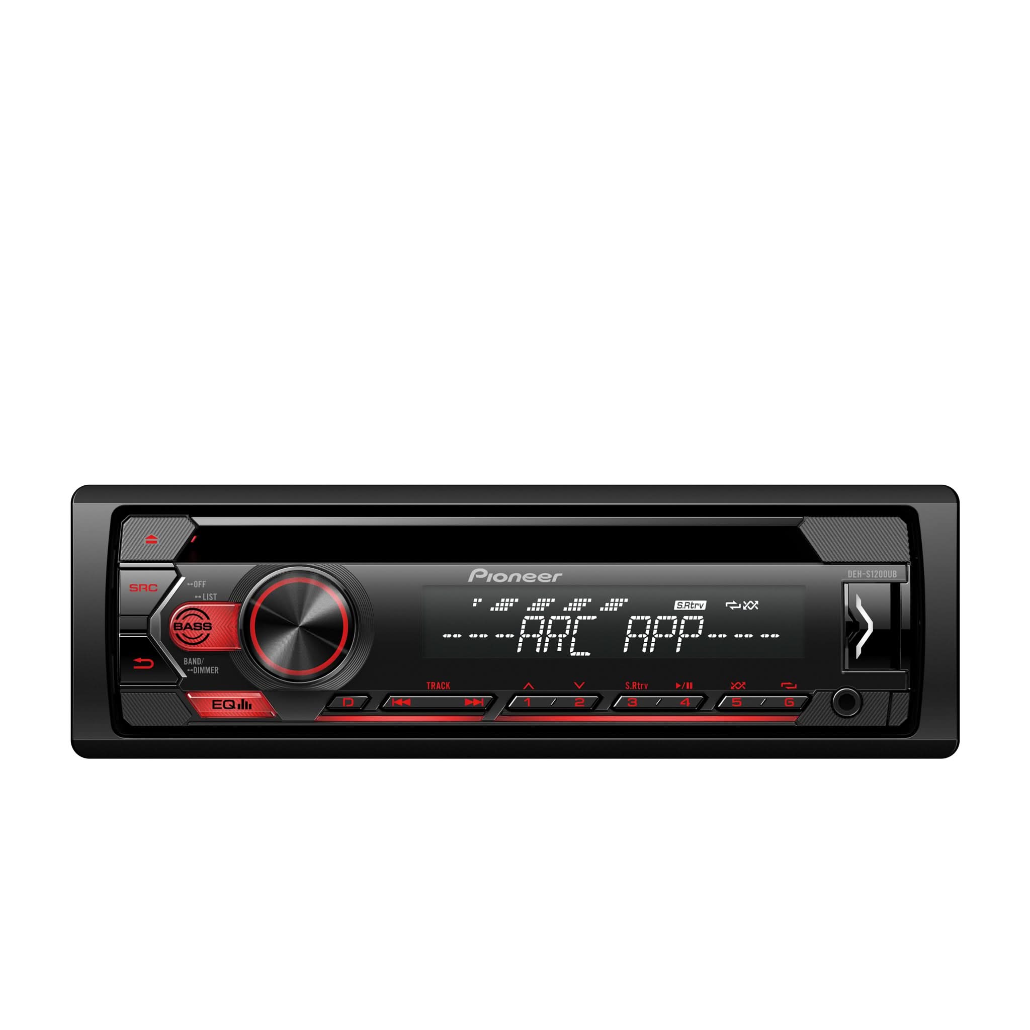 Pioneer car stereo receiver on a white background