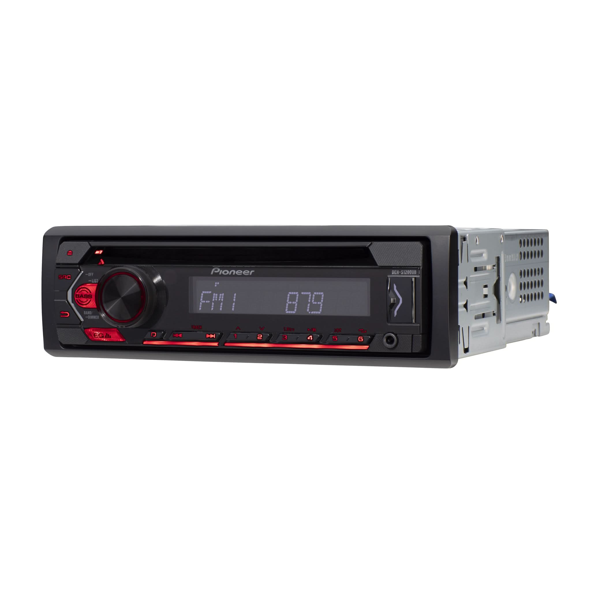 Car stereo receiver with Pioneer logo on a white background