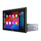 Pioneer car multimedia player with touchscreen display on a white background