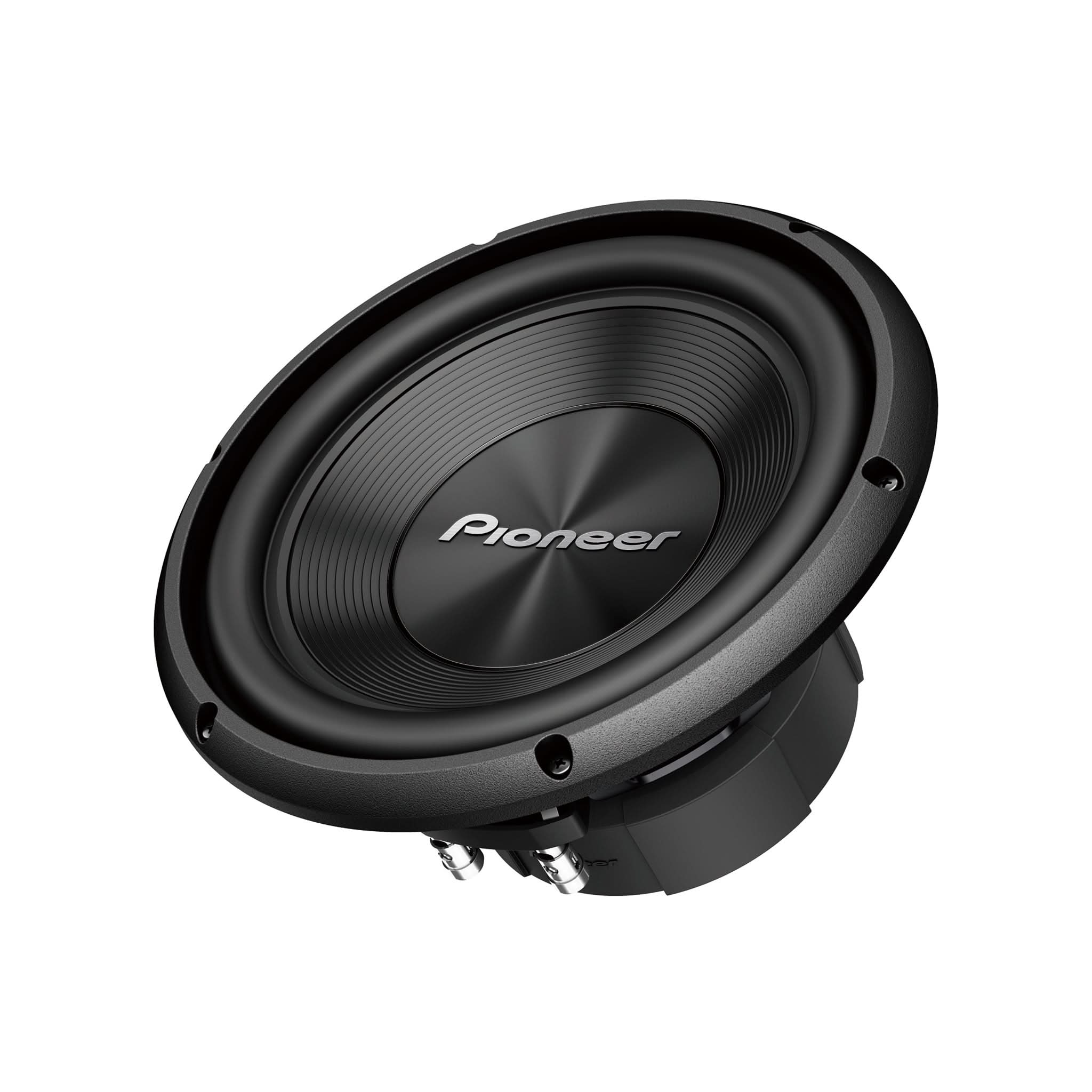 Pioneer car subwoofer on a white background