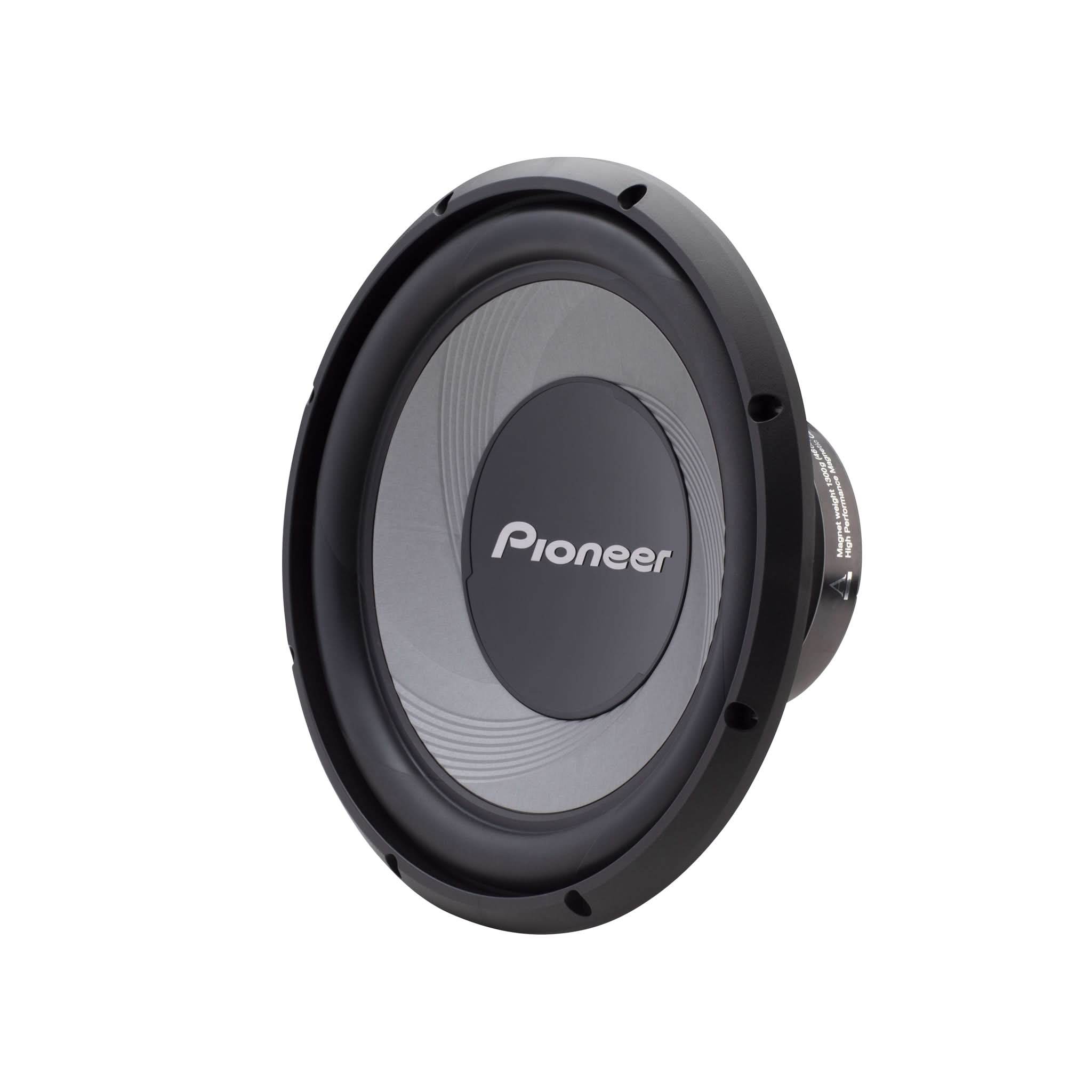 Pioneer car subwoofer on a white background