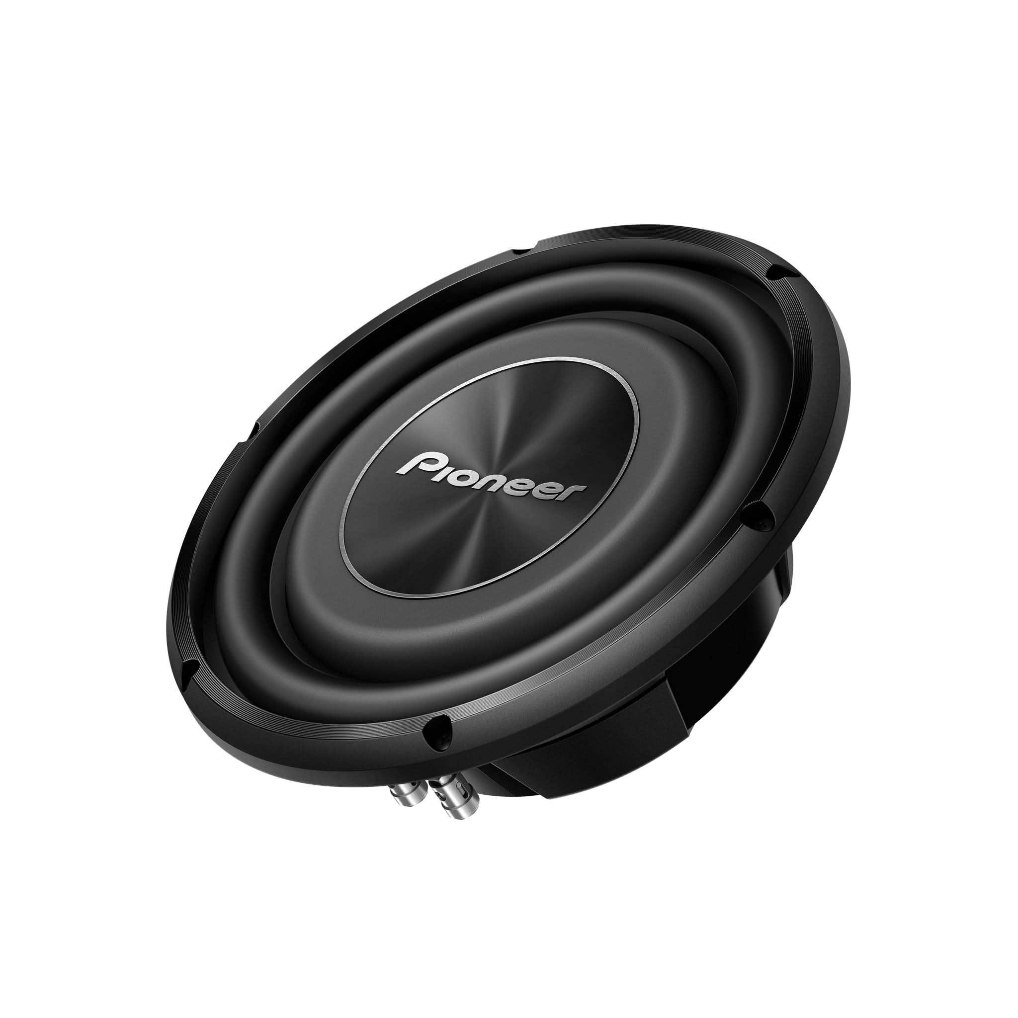 Pioneer car subwoofer on a white background