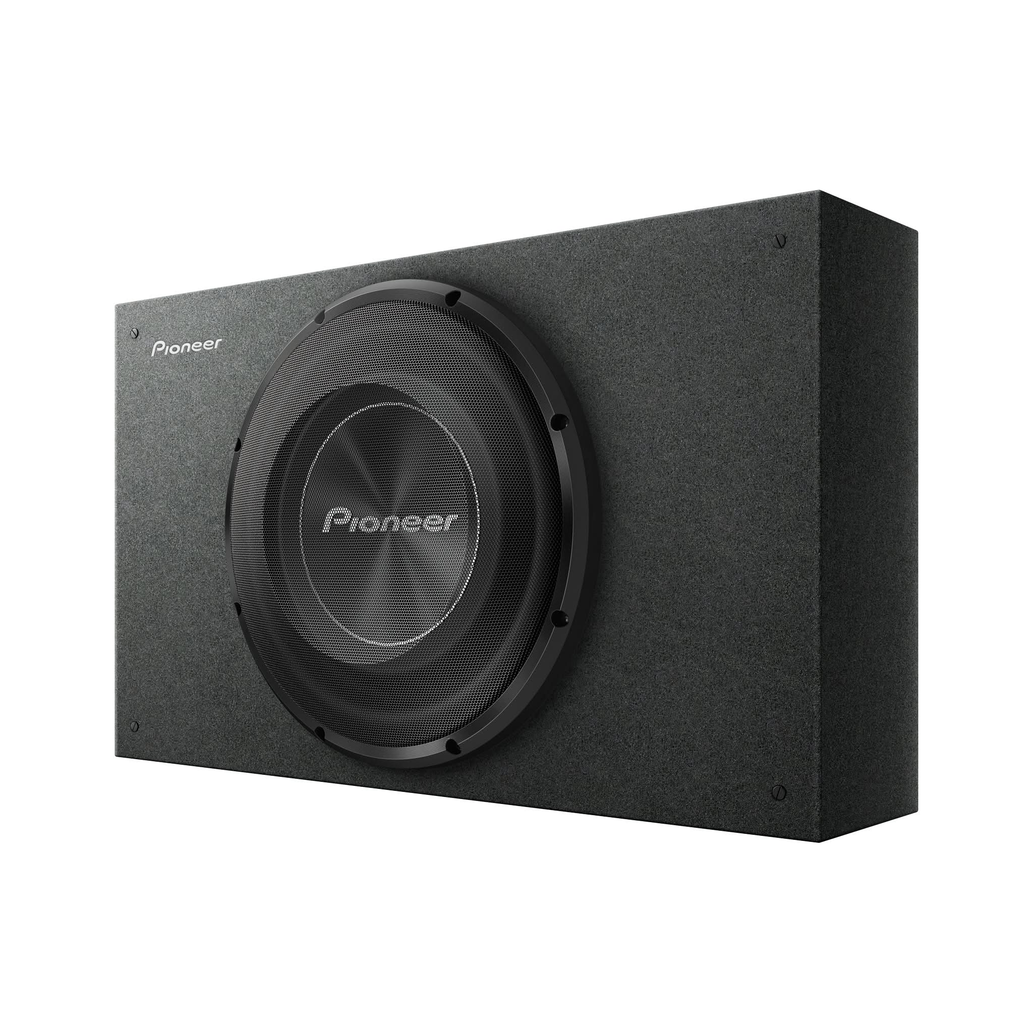 Pioneer subwoofer enclosure on a white background