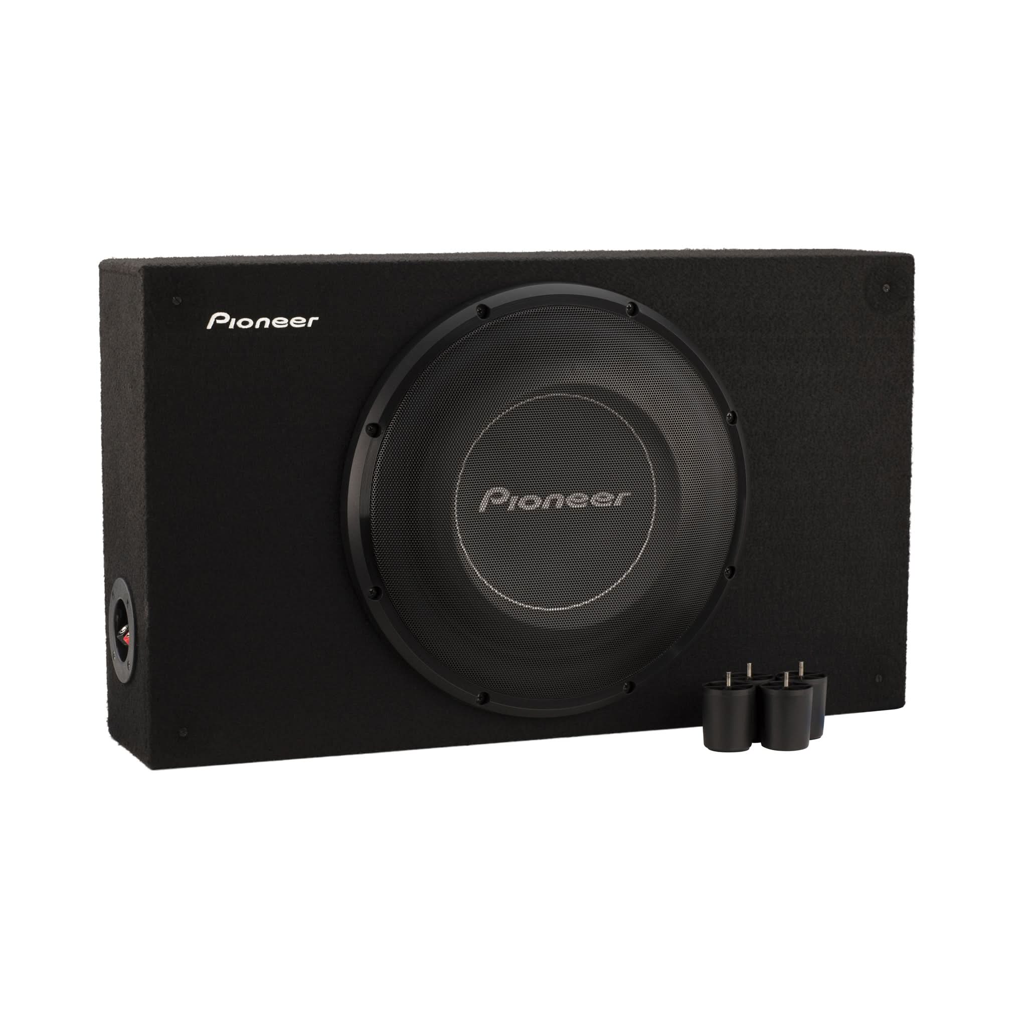 Pioneer car subwoofer enclosure on a white background
