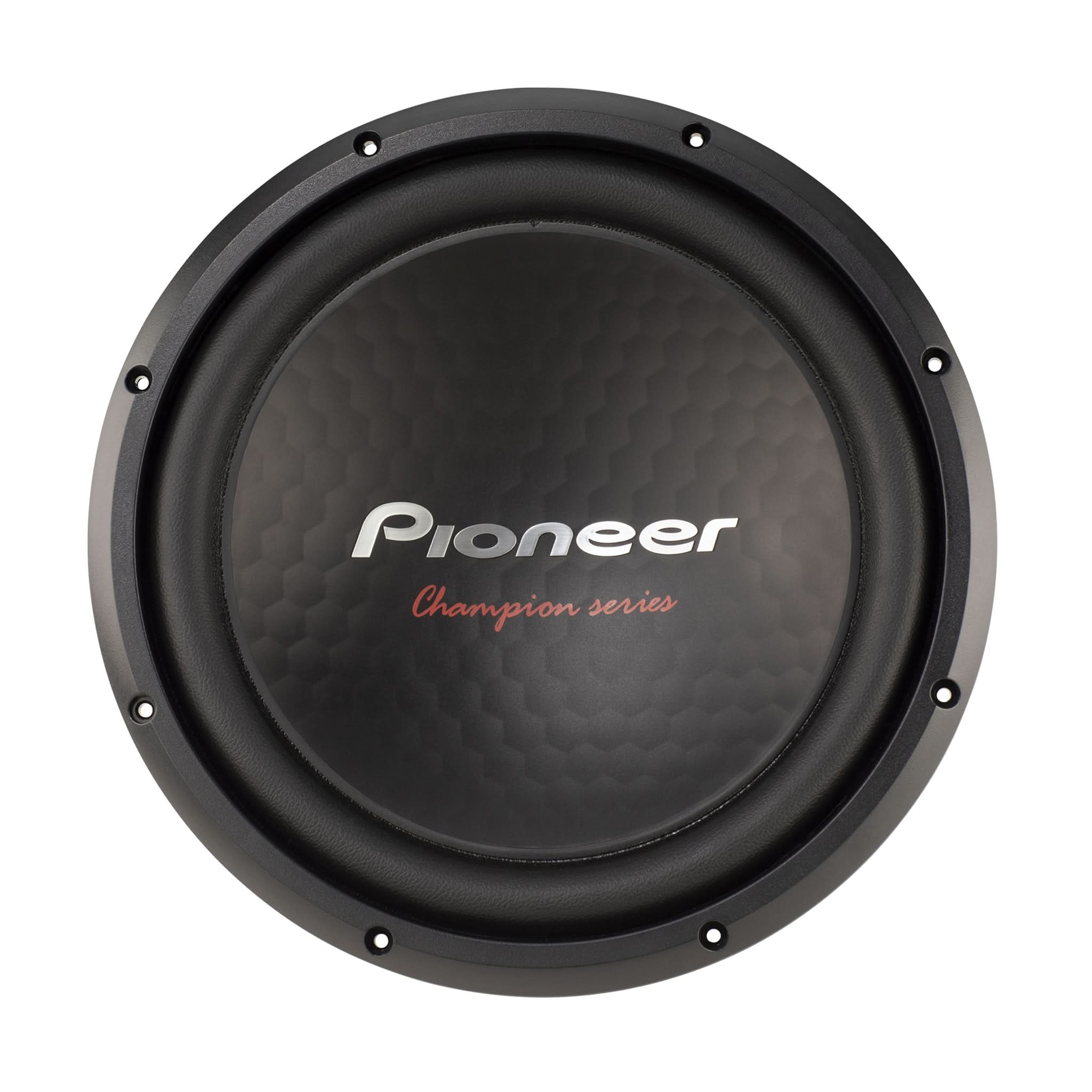 Pioneer car subwoofer on a white background