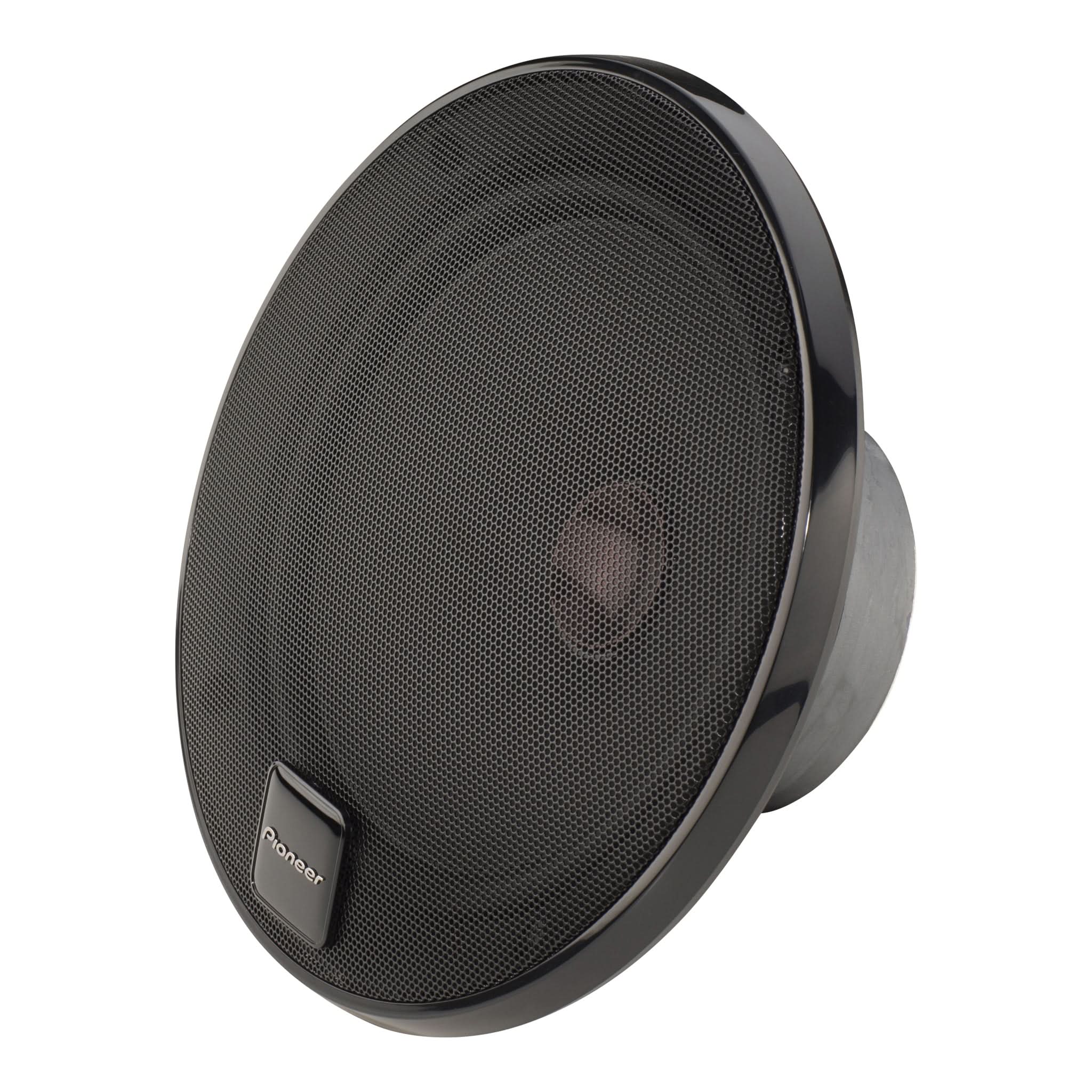 Black car speaker on a white background
