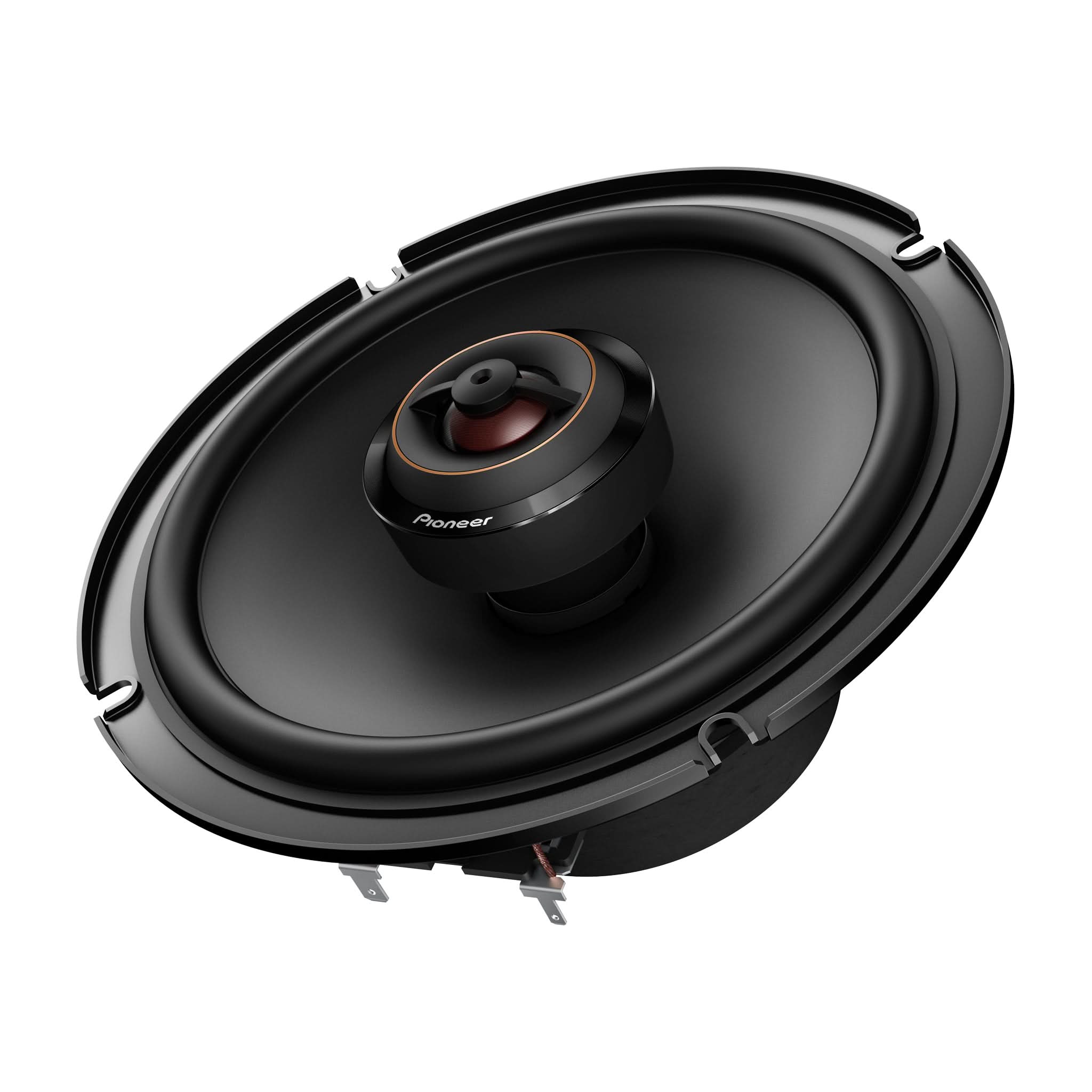 Pioneer car speaker on a white background
