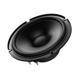 Black car speaker on a white background