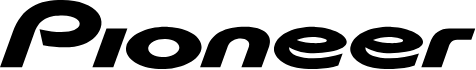 Black 'Pioneer' logo on a transparent