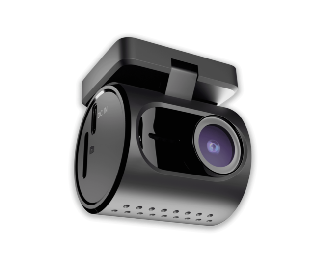 Car dashboard camera on a white background