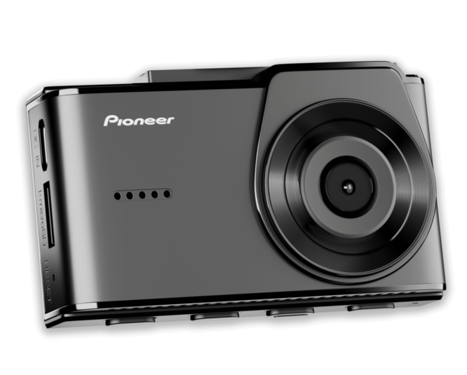 Pioneer car dashboard camera on a white background