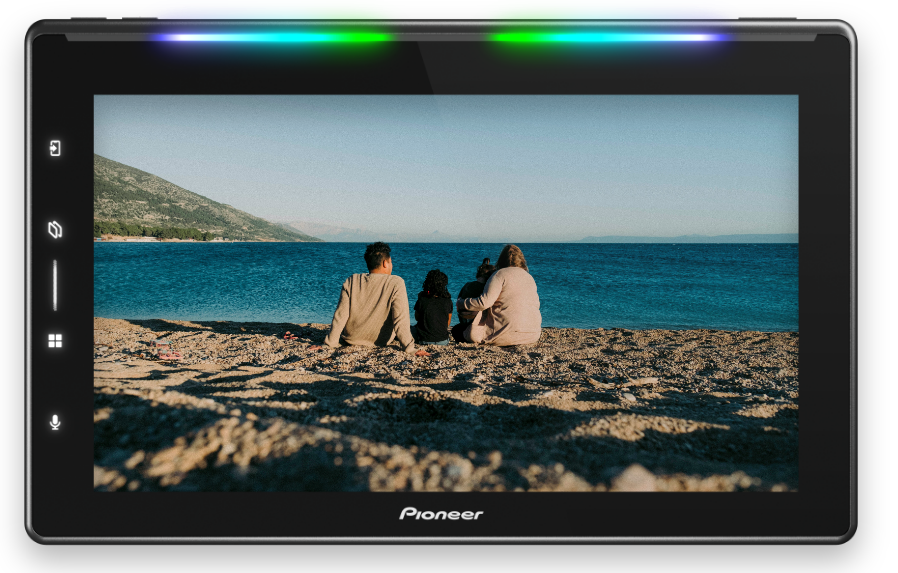 family photo at beach on receiver