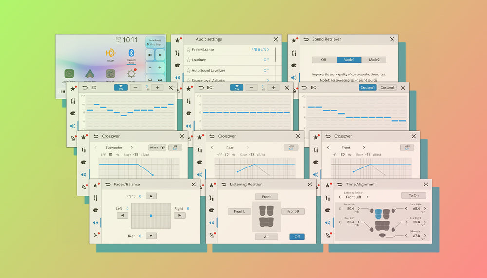 Image of charts of sound measurements on a gradient background
