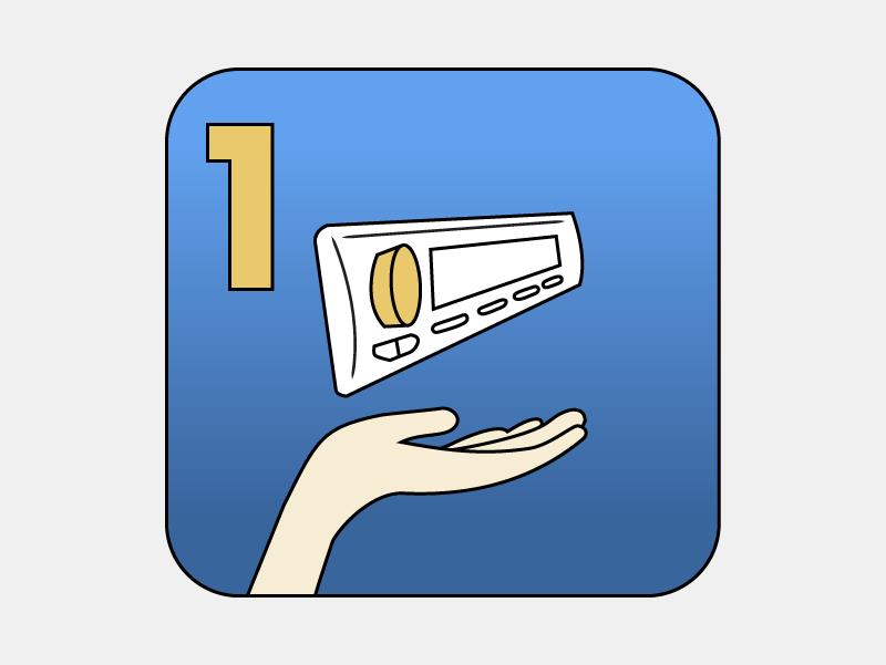 Illustration of a hand holding a tube of toothpaste with the number '1' on a blue background