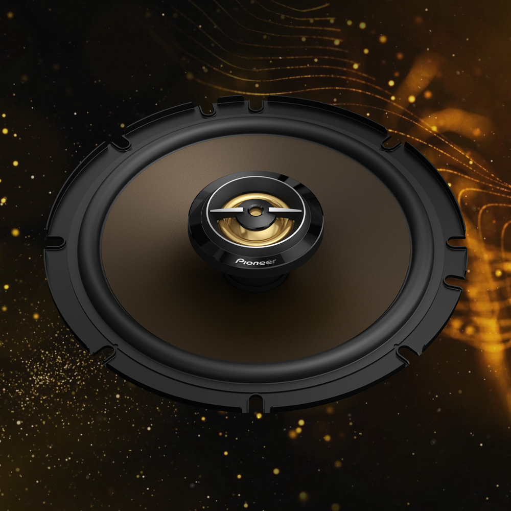 front view of speaker on abstract background