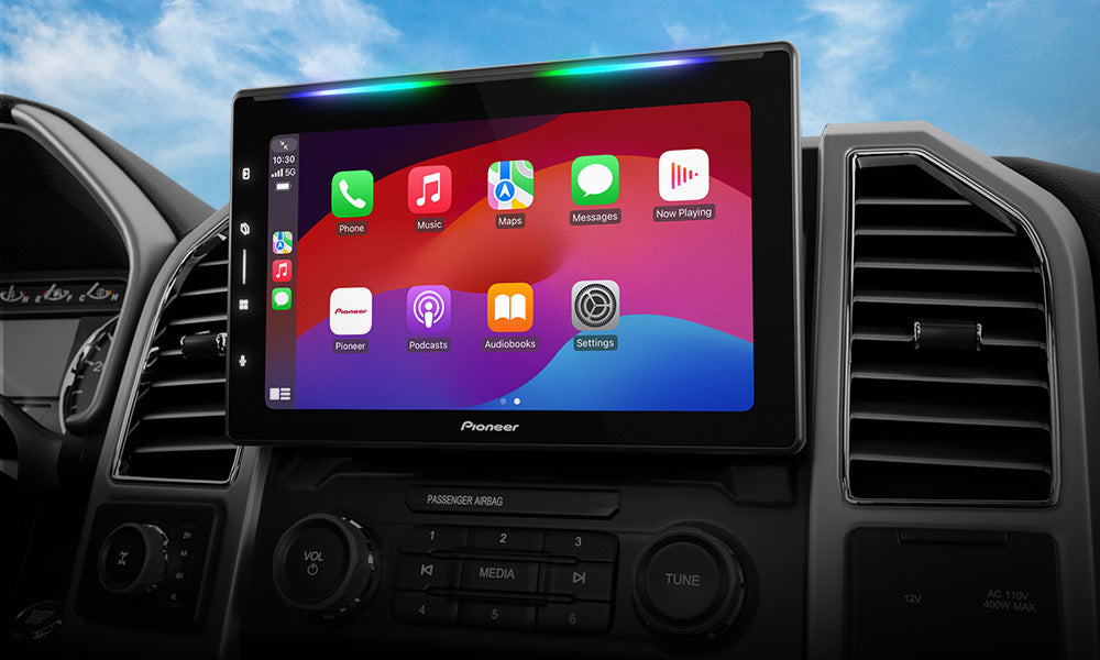 carplay screen on receiver inside car