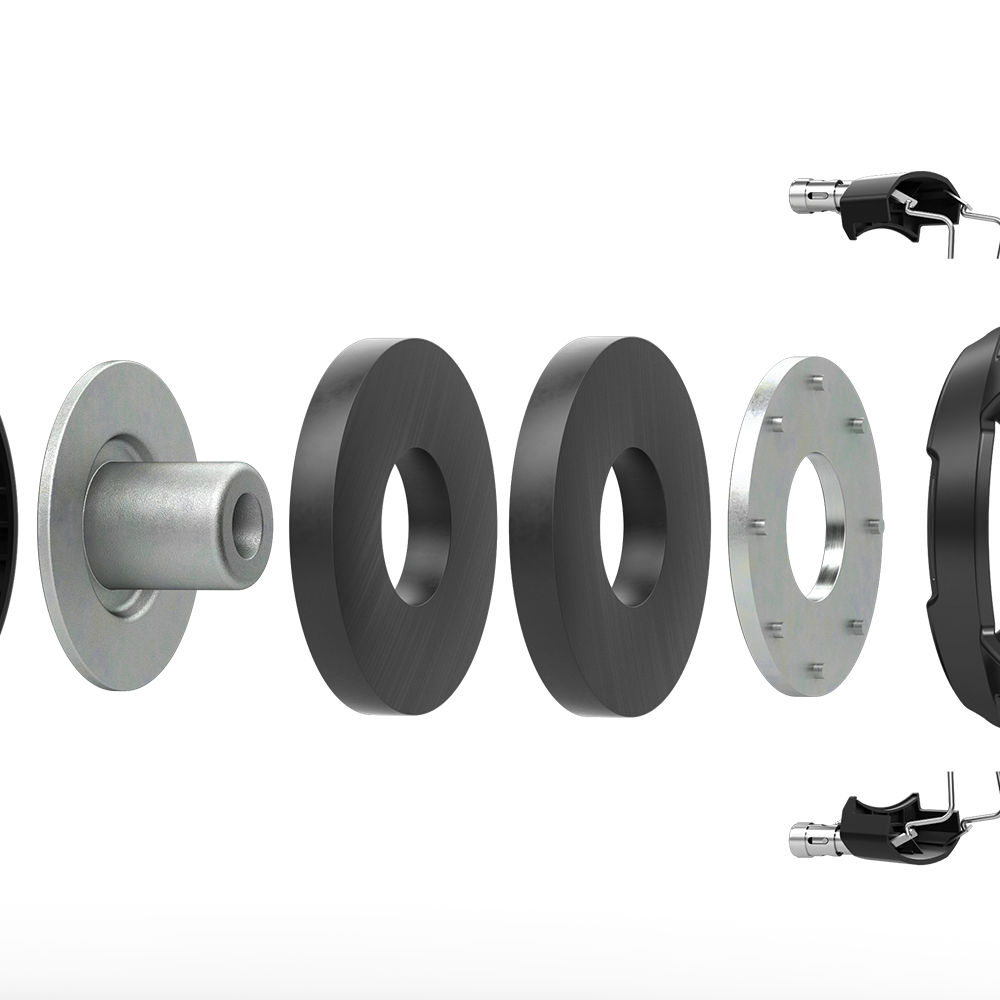 magnet close up pulled apart