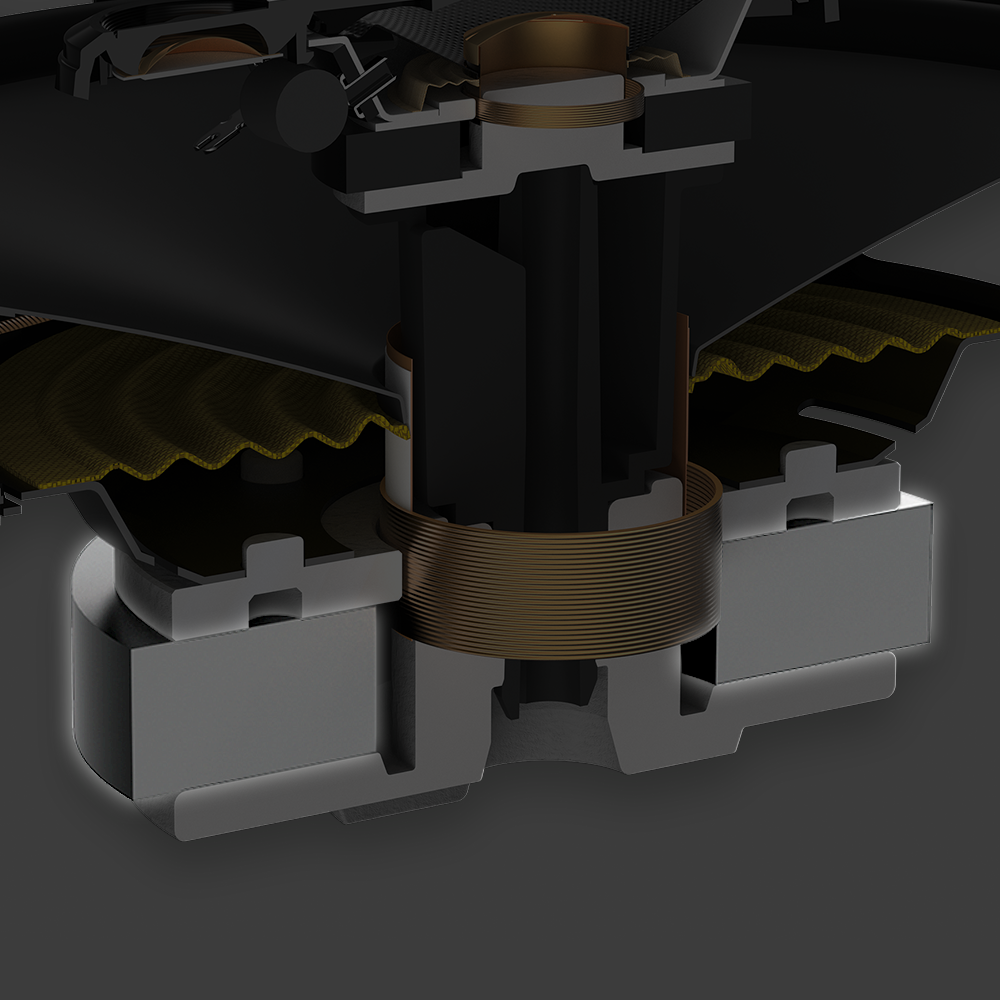 inside shot of speaker focusing on magnet