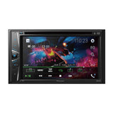 Pioneer car multimedia player with touchscreen display on a white background