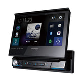 Pioneer car multimedia system with touchscreen display on a white background