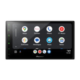 Car multimedia display with various app icons on a white background