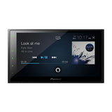 Pioneer car multimedia player with touchscreen display on a white background