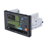 Pioneer car multimedia display with navigation system on a white background