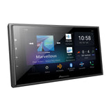 Pioneer car multimedia player with touchscreen display on a white background