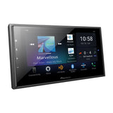 Pioneer car multimedia player with touchscreen display on a white background