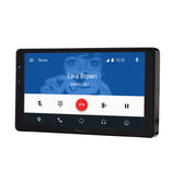 Pioneer car multimedia display with phone interface on a white background