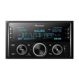 Pioneer car stereo system with digital display on a white background