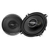 Two Pioneer car speakers on a white background