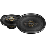 Two Pioneer car speakers on a white background