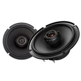 Pair of Pioneer car speakers on a white background