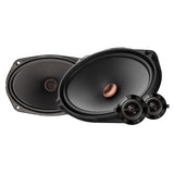 Pair of car speakers on a white background