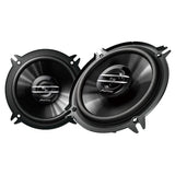 Pair of Pioneer car speakers on a white background