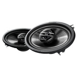 Two Pioneer car speakers on a white background