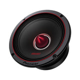 Pioneer car speaker with red center on a white background