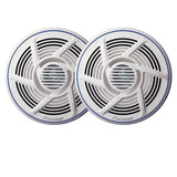 Two Pioneer speakers on a white background