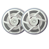 Two Pioneer speakers on a white background