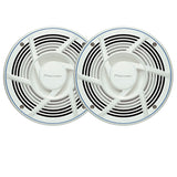 Two Pioneer speakers on a white background