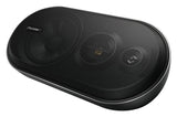 Black car speaker system with Pioneer logo on a white background