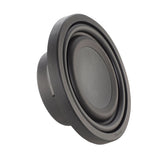 Gray speaker driver on a white background