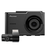 Black Pioneer car dashboard camera on a white background