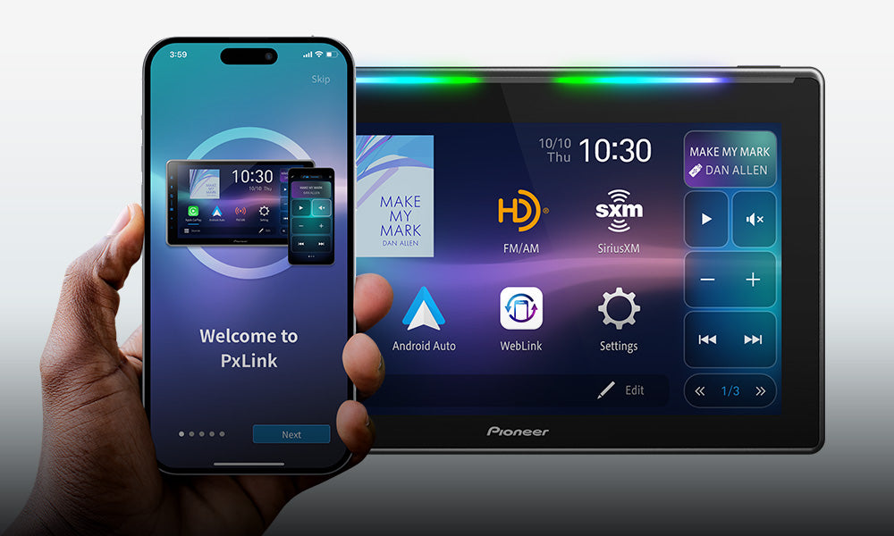 PxLink app on phone with receiver