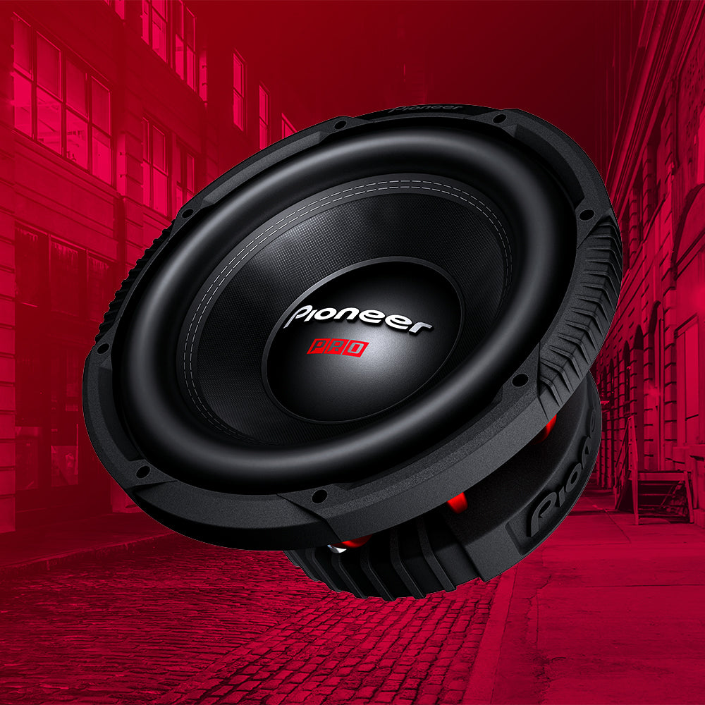 Pro Series Subwoofer on red city background