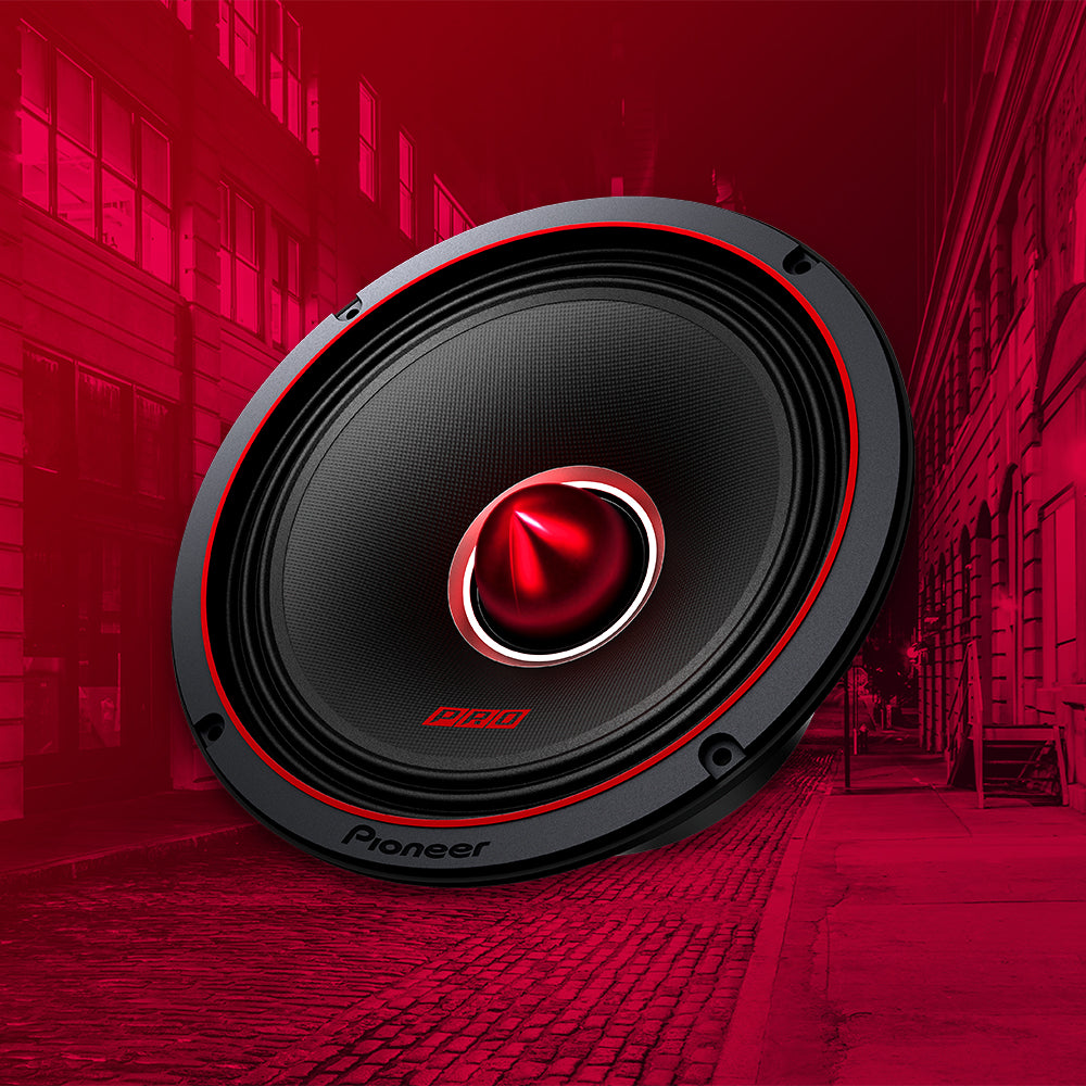 Pro Series Subwoofer on red city background