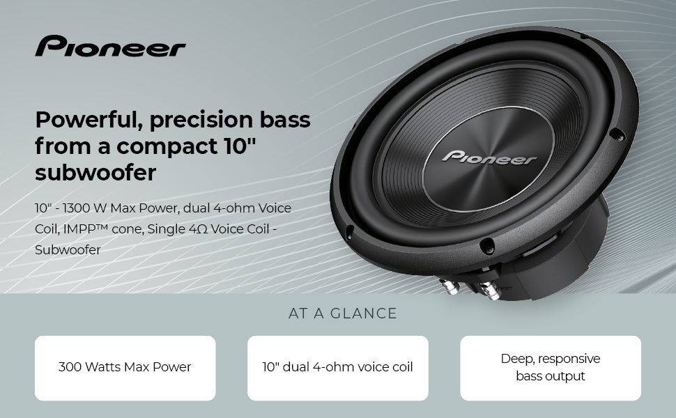 Pioneer TS-A250S4 - Subwoofer Puissant 25cm 1300W