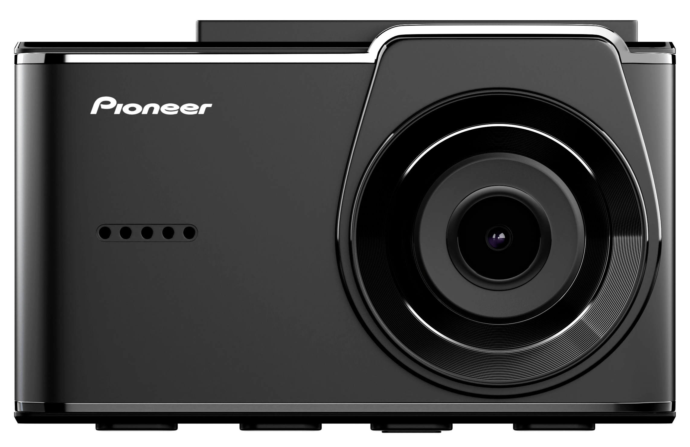 Black Pioneer car dashboard camera on a transparent background