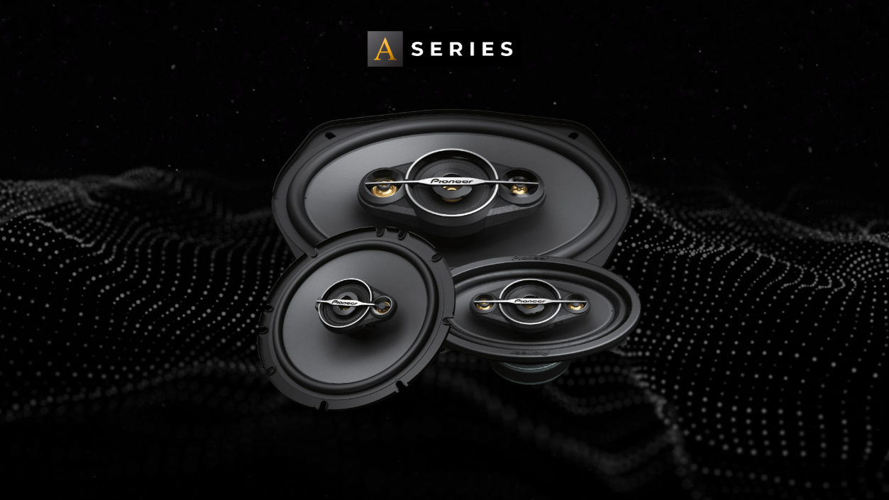 A series famly shot with icon and three speakers